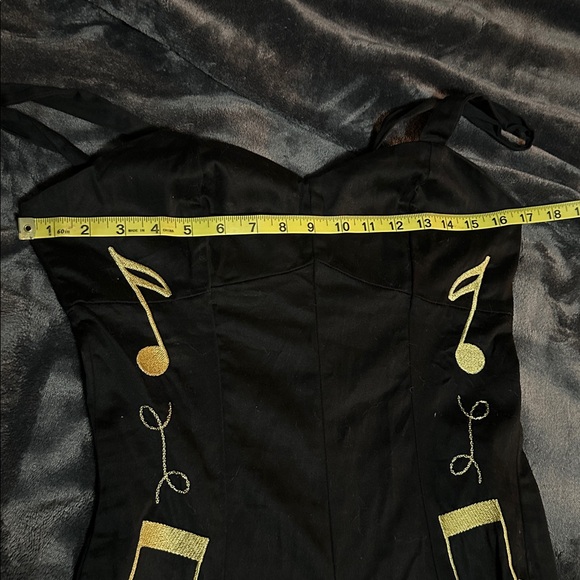 Bettie Page Black and Gold Jumpsuit - Picture 3 of 7